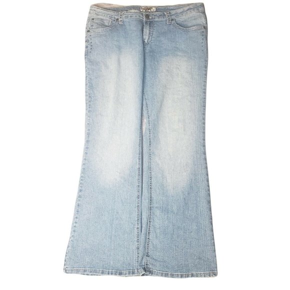 Crest Jeans Womens Boot Flare Leg Light Wash Denim Mid Rise Cotton Size 11/12 - Picture 1 of 9